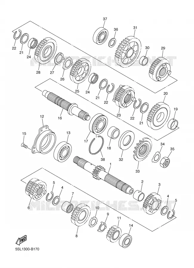 TRANSMISSION Yamaha MOTO 600 2005 R6  YZF-R6T