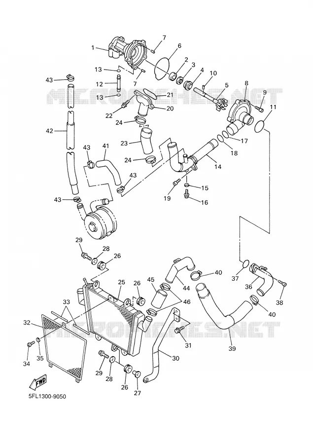 POMPE A EAU / RADIATEUR Yamaha MOTO 750 1999 R7  YZF-R7