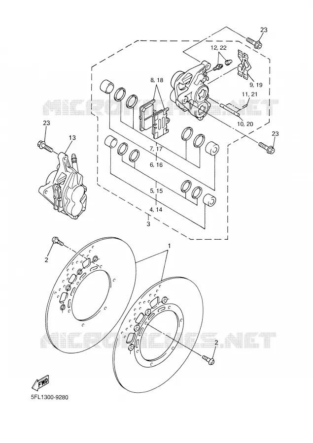 ETRIER DE FREIN AVANT Yamaha MOTO 750 1999 R7  YZF-R7