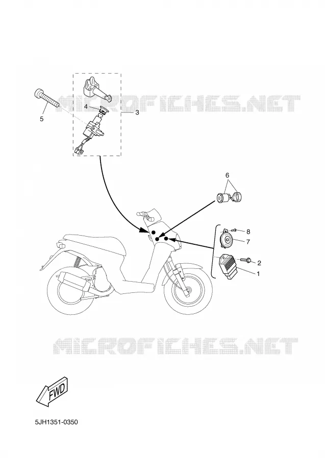 PARTIE ELECTRIQUE 1 Yamaha SCOOTER 50 2002 SLIDER  EW50 SLIDER