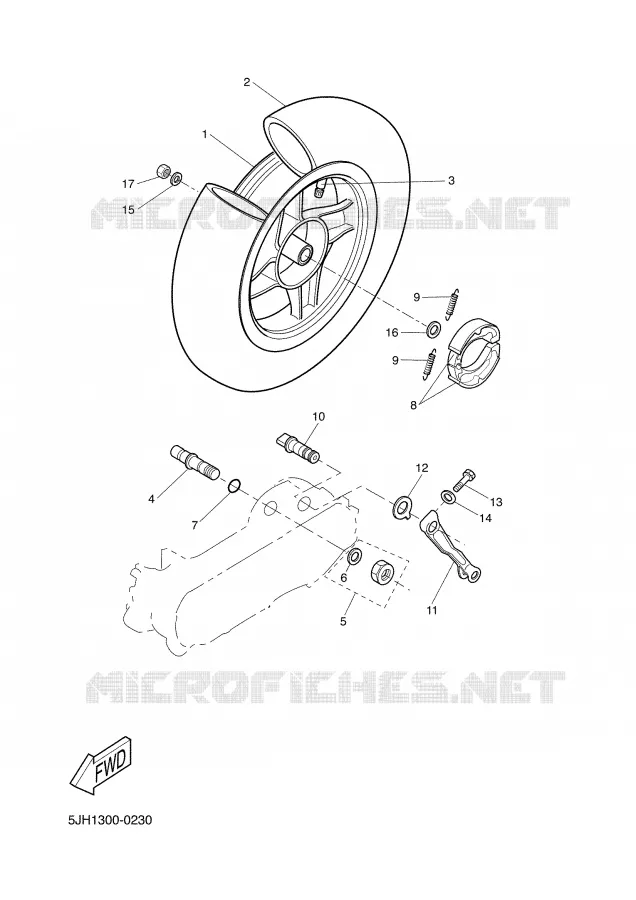 ROUE ARRIERE Yamaha SCOOTER 50 2002 SLIDER  EW50 SLIDER