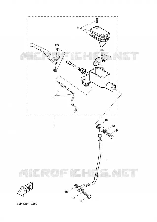 MAITRE CYLINDRE AVANT Yamaha SCOOTER 50 2002 SLIDER  EW50 SLIDER