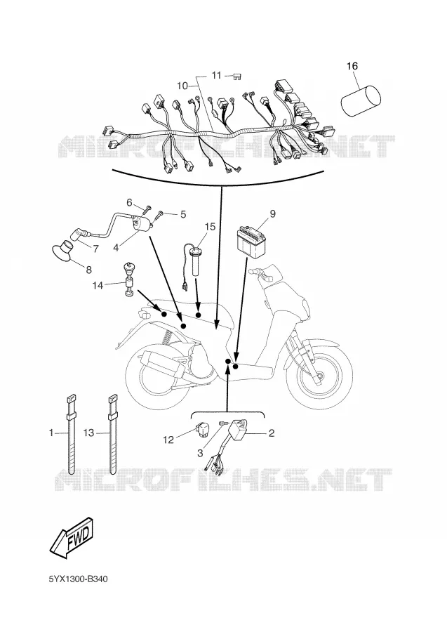 PARTIE ELECTRIQUE 2 Yamaha SCOOTER 50 2004 SLIDER  EW50N