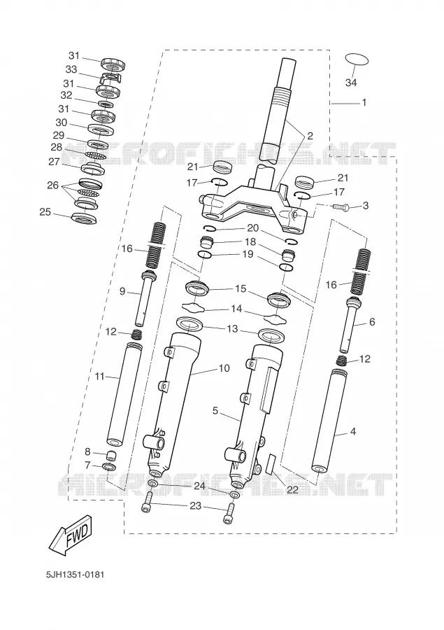FOURCHE Yamaha SCOOTER 50 2004 SLIDER  EW50N