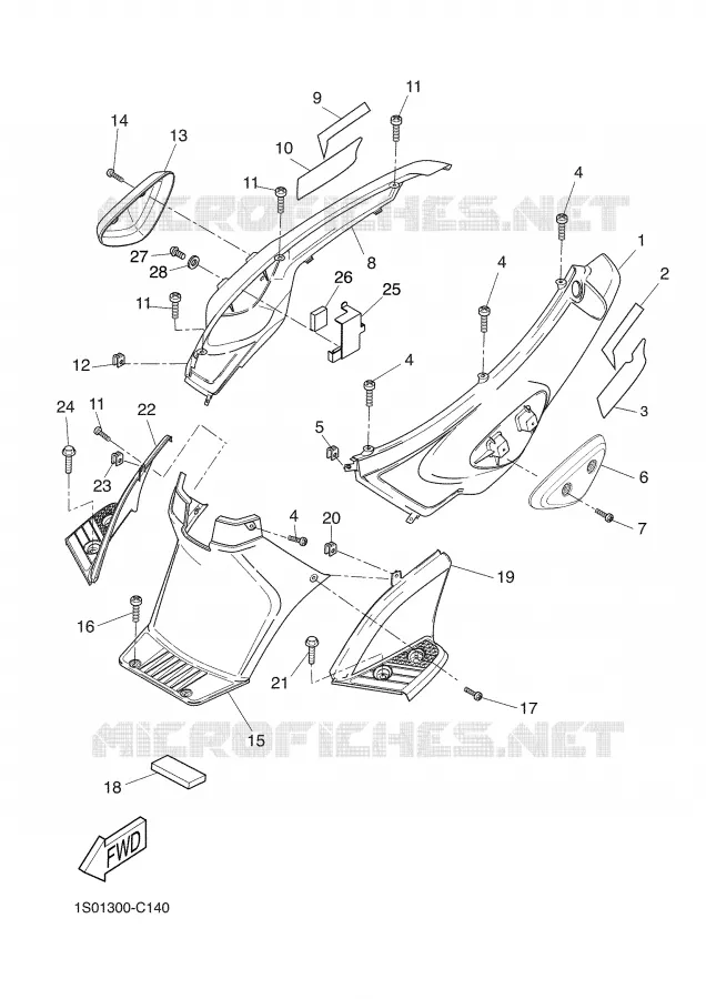 COUVERCLE LATERAL Yamaha SCOOTER 50 2005 SLIDER  EW50N