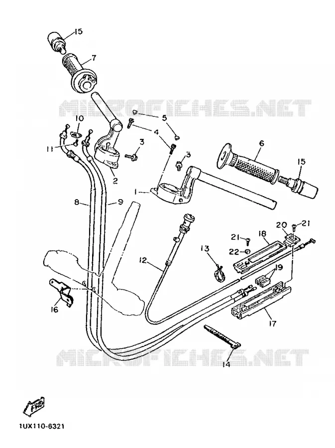 GUIDON ET CABLES Yamaha MOTO 1200 1986 FJ  FJ1200