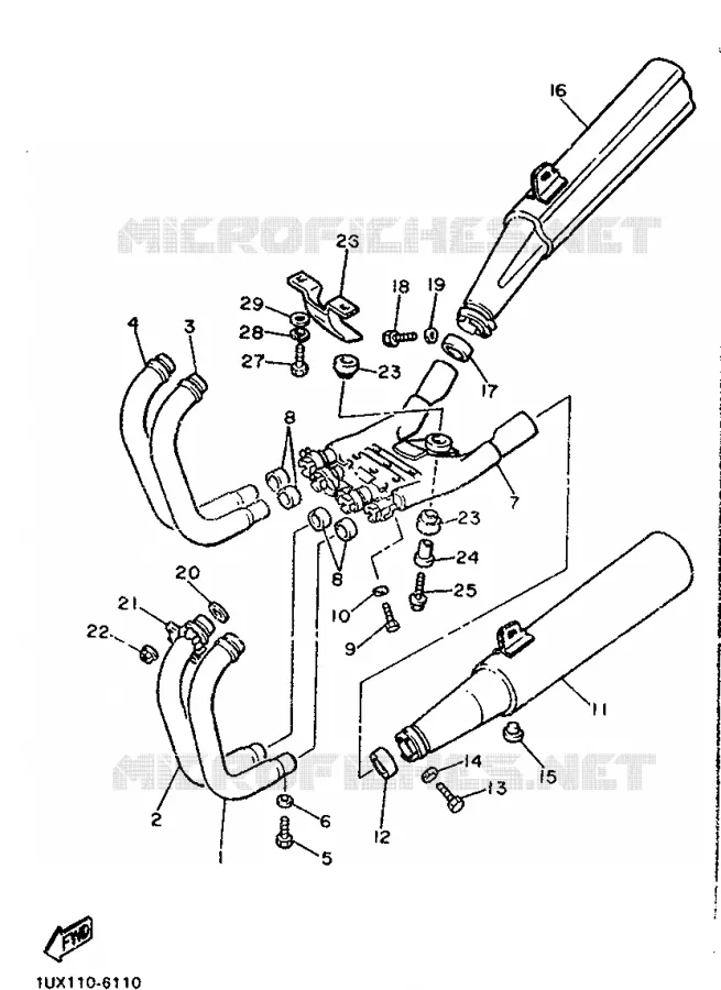 ECHAPPEMENT Yamaha MOTO 1200 1987 FJ  FJ1200