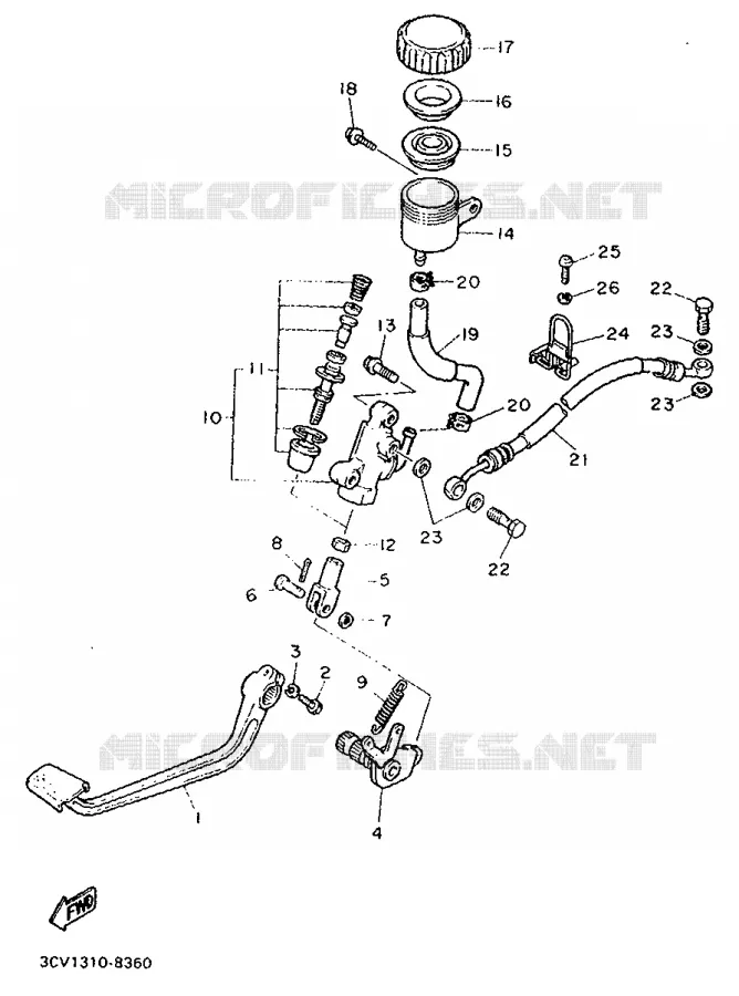 MAITRE CYLINDRE DE FREIN ARRIERE Yamaha MOTO 1200 1991 FJ  FJ1200