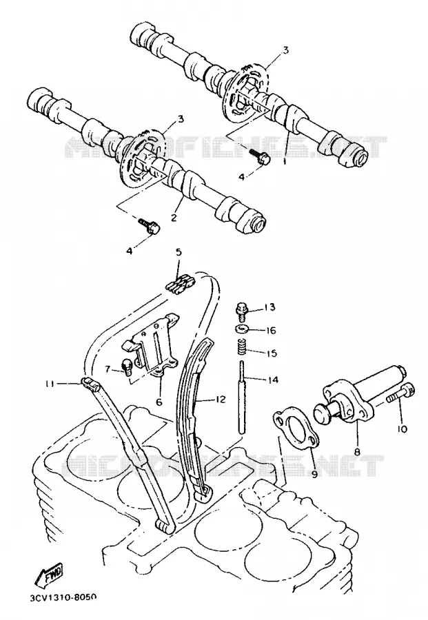 ARBRE A CAMES / CHAINE DE DISTRIBUTION Yamaha MOTO 1200 1992 FJ  FJ1200