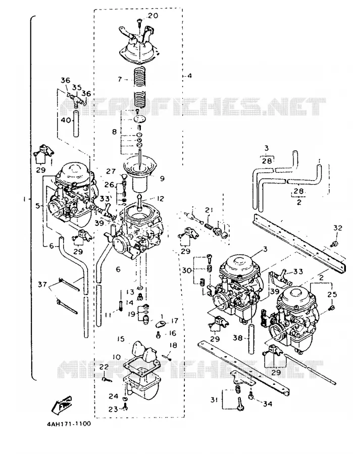 PIÈCES OPTIONNELLES - CARBURATEUR - SUEDE Yamaha MOTO 1200 1991 FJ ABS  FJ1200A