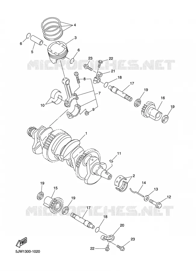 VILEBREQUIN / PISTON Yamaha MOTO 1300 2003 FJR  FJR1300