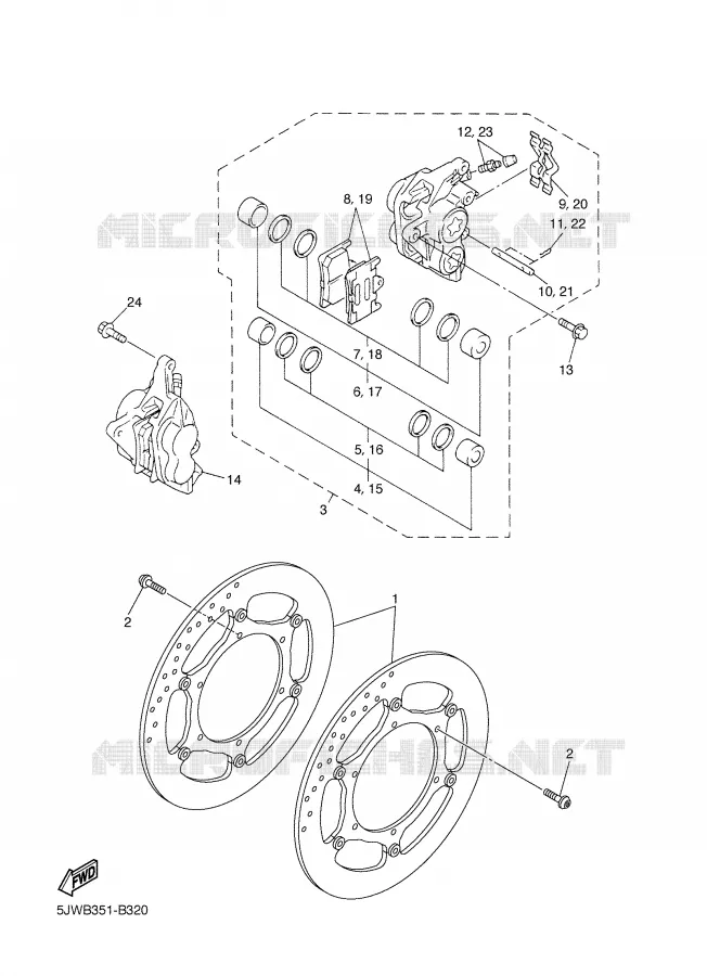 ETRIER DE FREIN AVANT Yamaha MOTO 1300 2003 FJR  FJR1300