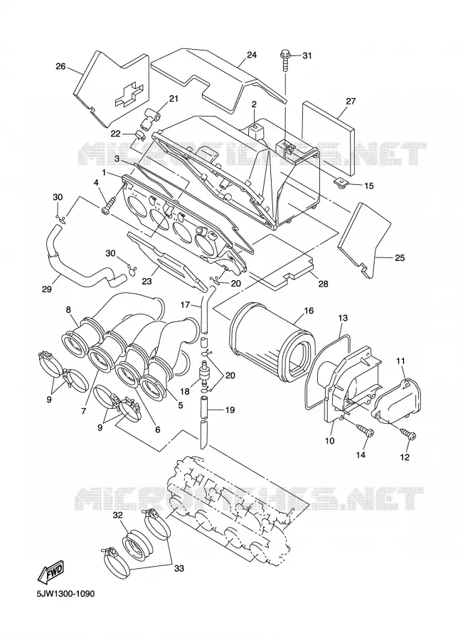 ADMISSION Yamaha MOTO 1300 2003 FJR  FJR1300