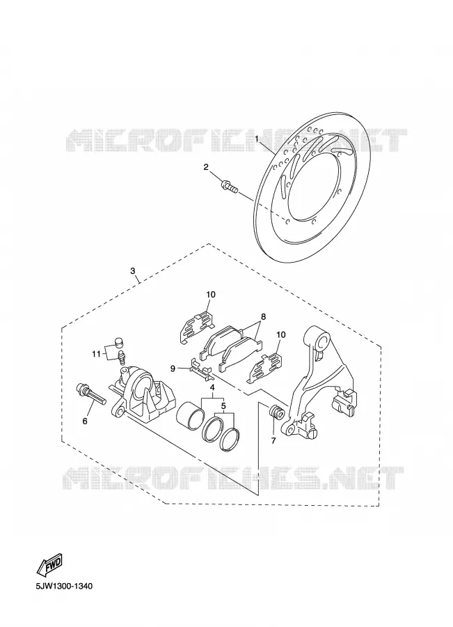 ETRIER DE FREIN ARRIERE Yamaha MOTO 1300 2004 FJR  FJR1300