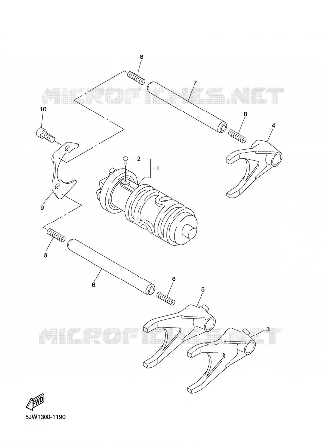 BARILLET DE SELECTION / FOURCHETTE Yamaha MOTO 1300 2004 FJR  FJR1300