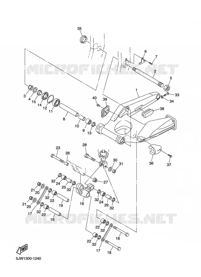 BRAS ARRIERE Yamaha MOTO 1300 2005 FJR  FJR1300