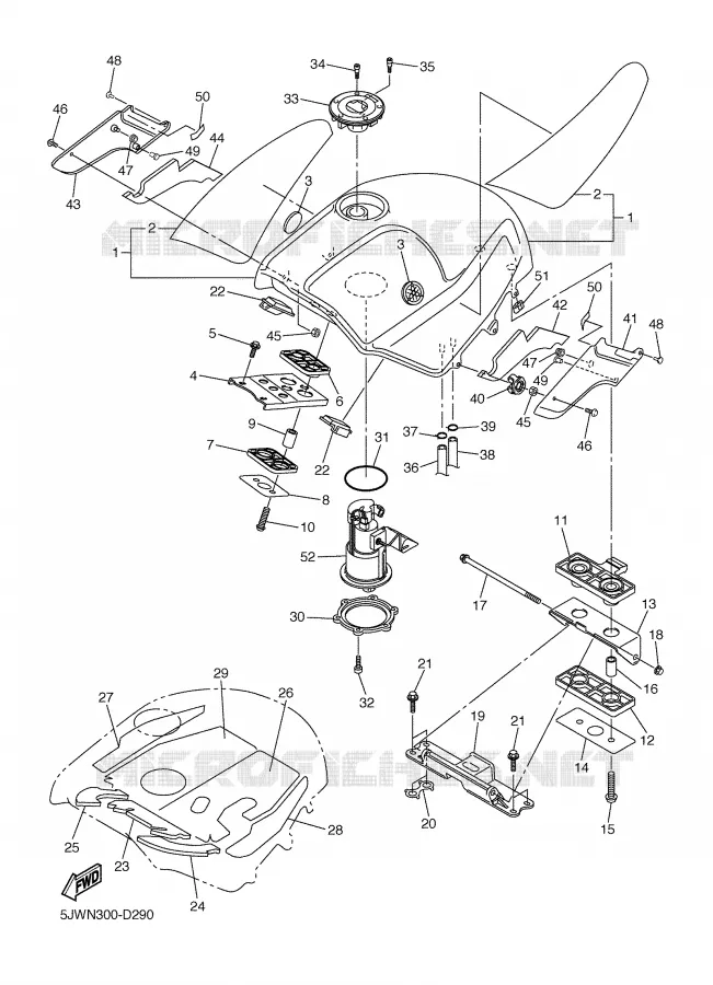 RESERVOIR A ESSENCE Yamaha MOTO 1300 2005 FJR  FJR1300