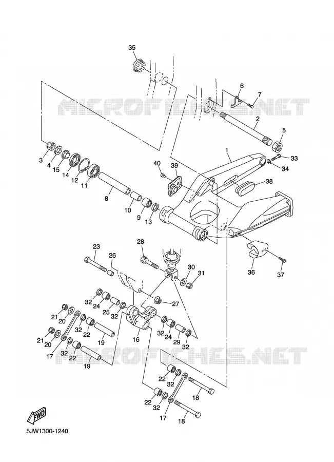 BRAS ARRIERE Yamaha MOTO 1300 2003 FJR ABS  FJR1300A