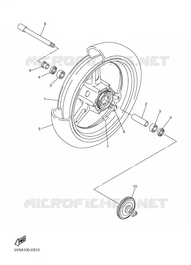 ROUE AVANT Yamaha MOTO 1300 2003 FJR ABS  FJR1300A