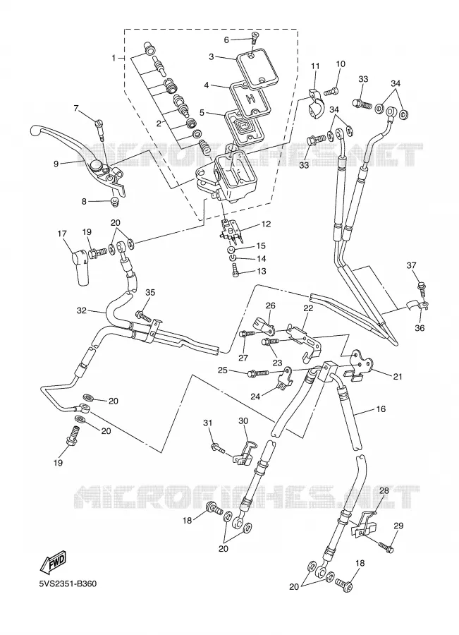MAITRE CYLINDRE DE FREIN AVANT Yamaha MOTO 1300 2003 FJR ABS  FJR1300A