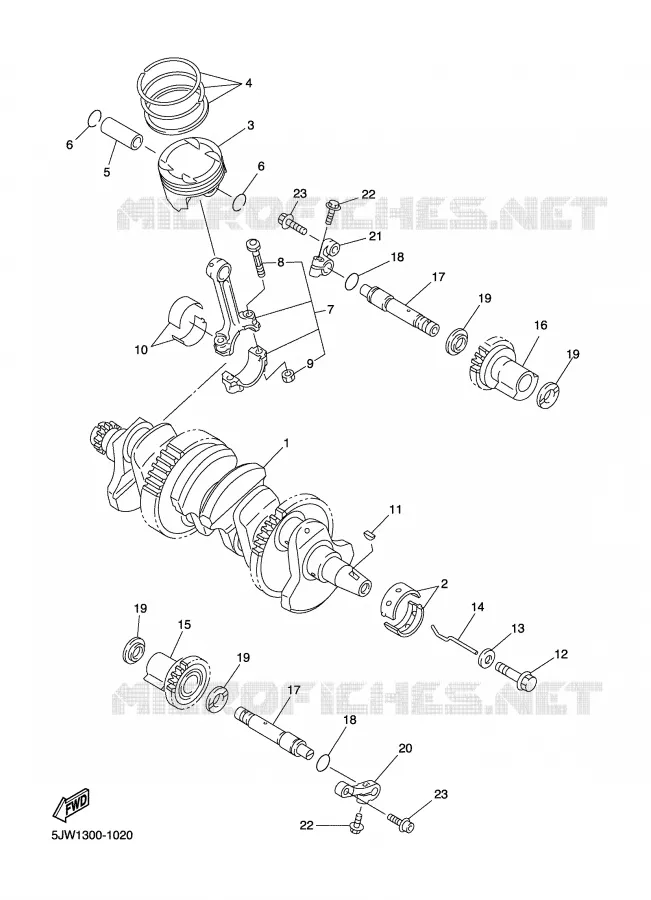VILEBREQUIN / PISTON Yamaha MOTO 1300 2007 FJR ABS  FJR1300A