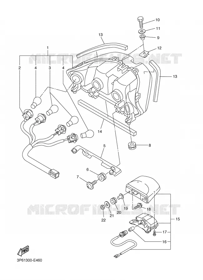 FEU ARRIERE Yamaha MOTO 1300 2007 FJR ABS  FJR1300A