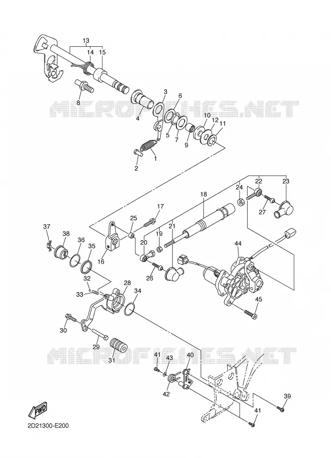AXE DE SELECTEUR / PEDALE Yamaha MOTO 1300 2006 FJR AS ABS  FJR1300AS
