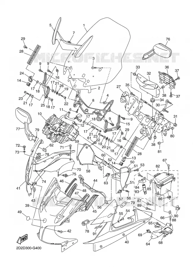 CARENAGES 1  Yamaha MOTO 1300 2008 FJR AS ABS  FJR1300AS