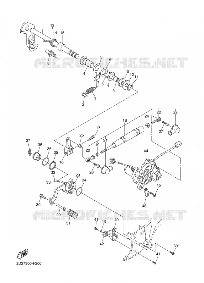 AXE DE SELECTEUR / PEDALE Yamaha MOTO 1300 2008 FJR AS ABS  FJR1300AS