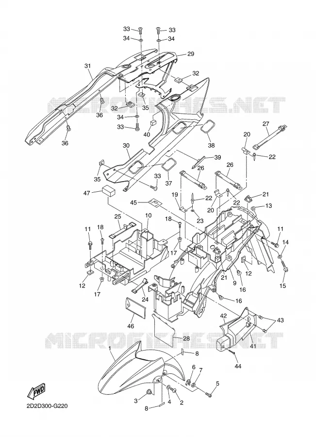 GARDE BOUE Yamaha MOTO 1300 2008 FJR AS ABS  FJR1300AS