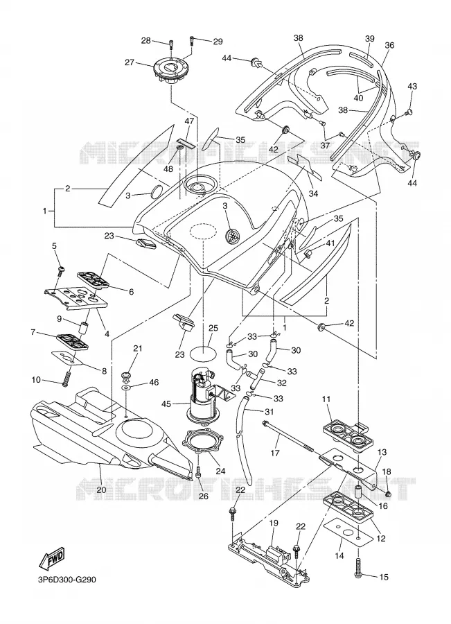 RESERVOIR A ESSENCE Yamaha MOTO 1300 2008 FJR AS ABS  FJR1300AS