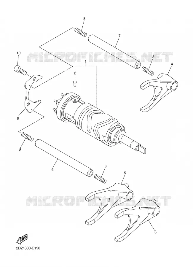 BARILLET DE SELECTION / FOURCHETTE Yamaha MOTO 1300 2007 FJR AS ABS  FJR1300ASW