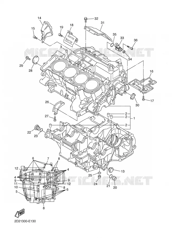 CARTER MOTEUR Yamaha MOTO 1300 2008 FJR AS ABS  FJR1300ASX