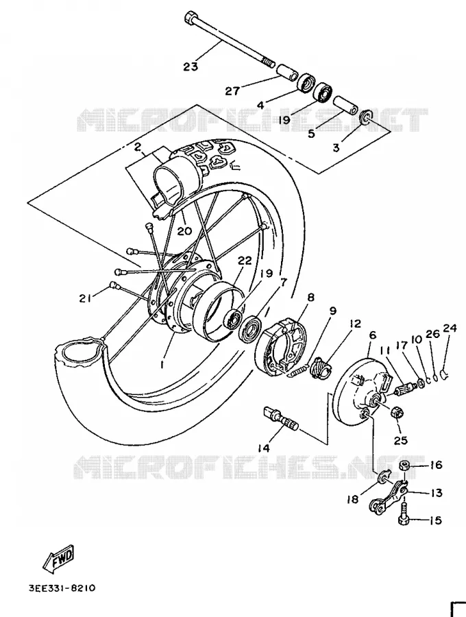 ROUE AVANT Yamaha MOTO 50 1988 FS1  FS1