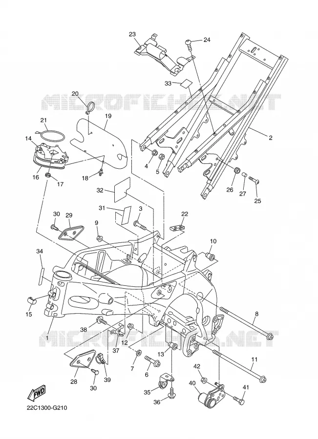 CADRE Yamaha MOTO 1000 2008 FZ1 ABS  FZ1-NA FAZER _