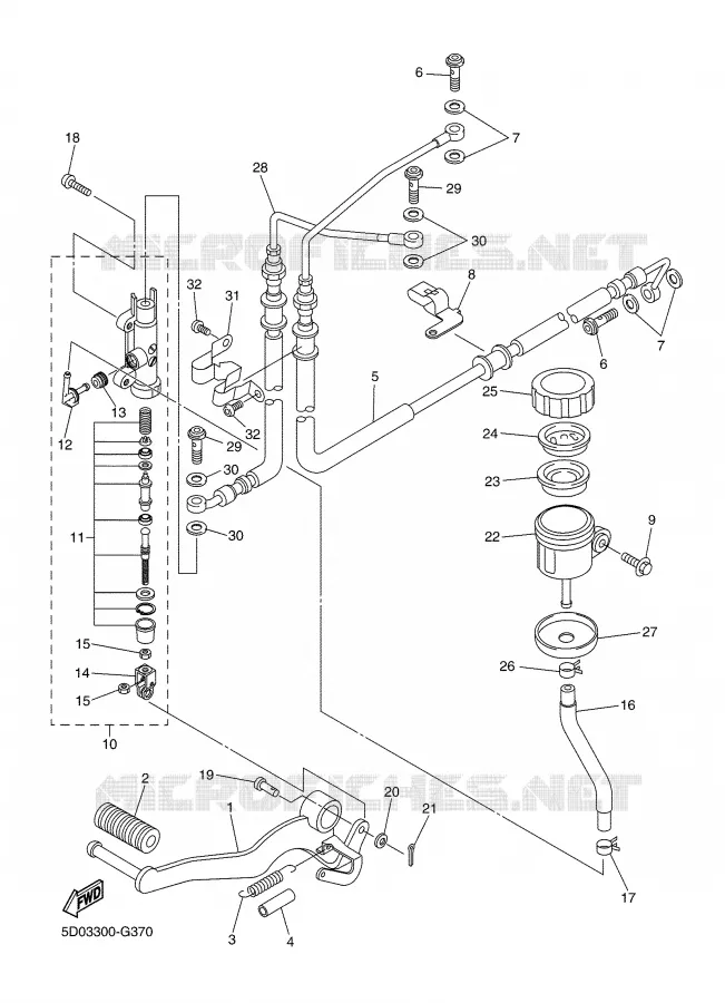 MAITRE CYLINDRE DE FREIN ARRIERE Yamaha MOTO 1000 2008 FZ1 ABS  FZ1-NA FAZER _