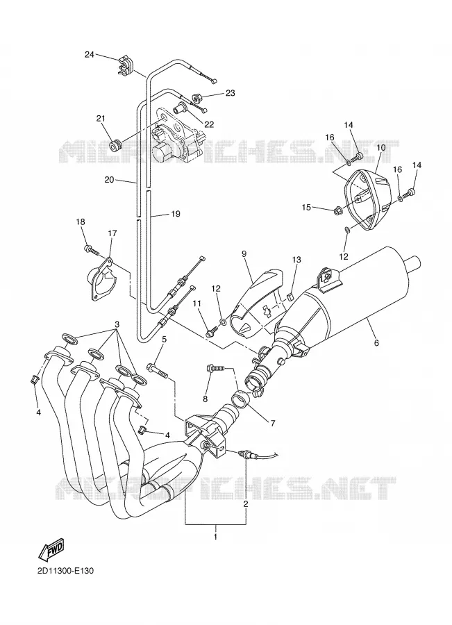 ECHAPPEMENT Yamaha MOTO 1000 2006 FAZER  FZ1-S