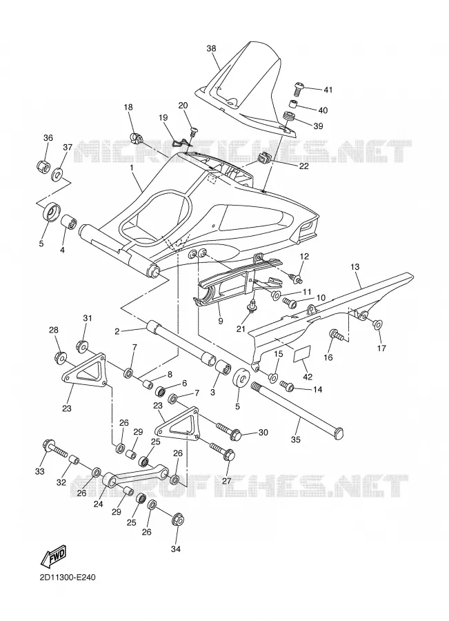 BRAS ARRIERE Yamaha MOTO 1000 2006 FAZER  FZ1-S