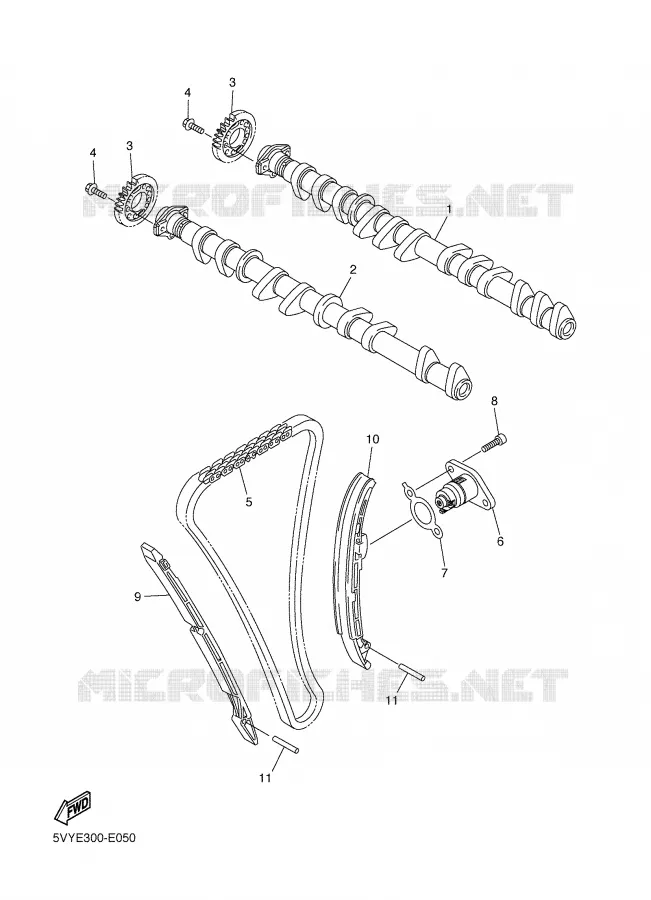 ARBRE A CAMES / CHAINE DE DISTRIBUTION Yamaha MOTO 1000 2006 FAZER  FZ1-S