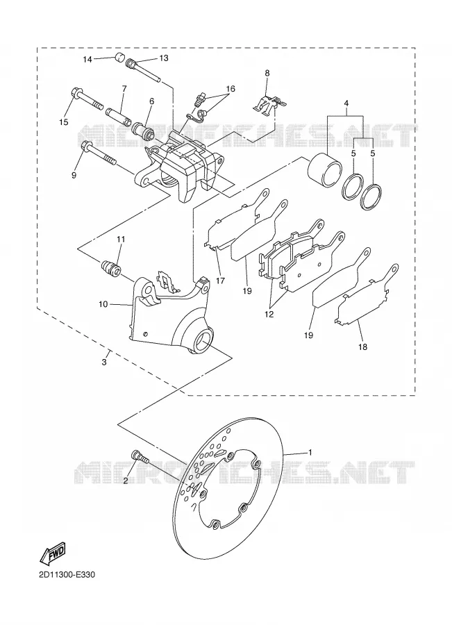 ETRIER DE FREIN ARRIERE Yamaha MOTO 1000 2006 FAZER  FZ1-S