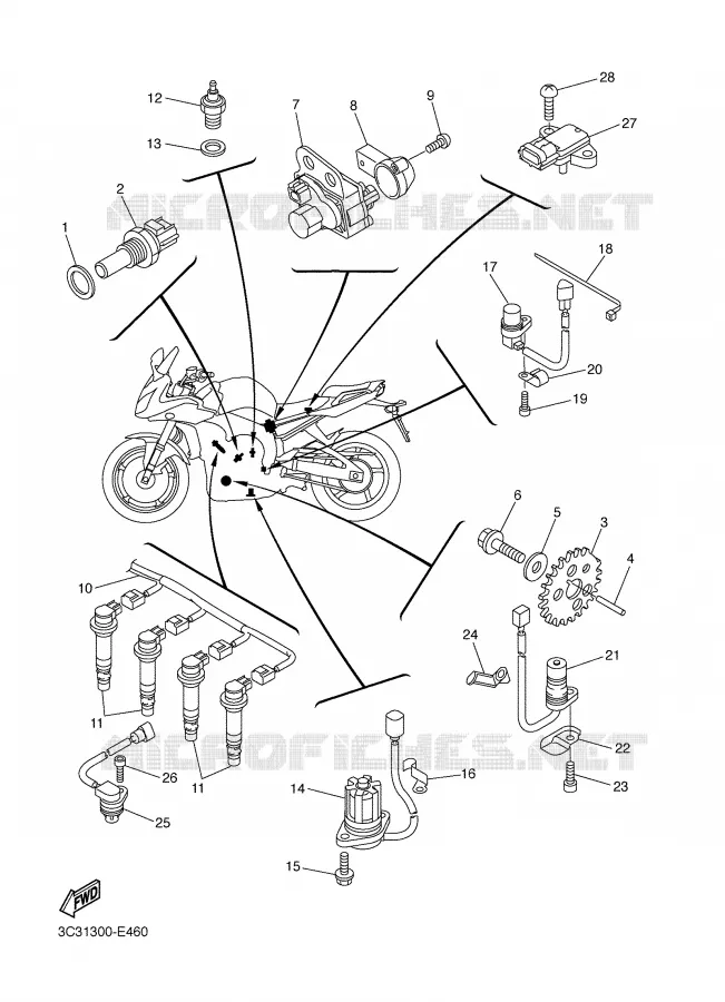PARTIE ELECTRIQUE 1 Yamaha MOTO 1000 2007 FAZER  FZ1-S