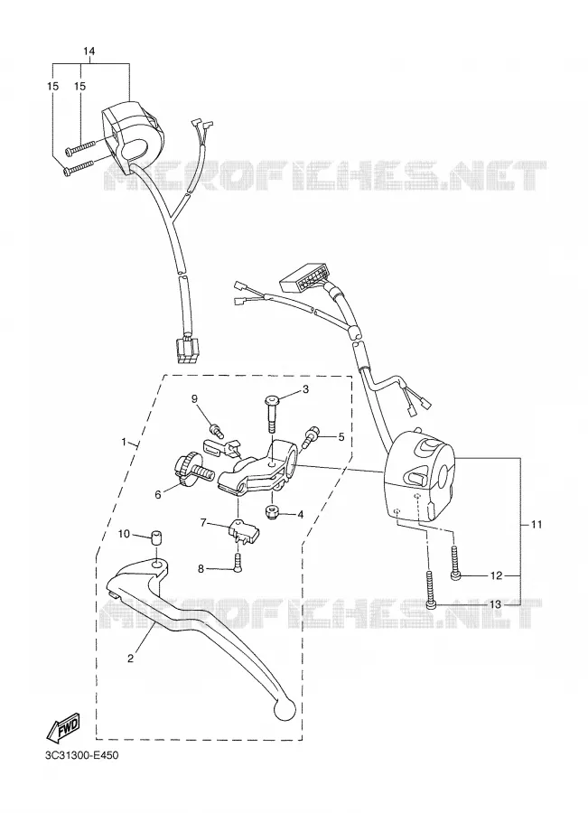 COMMODO / LEVIER Yamaha MOTO 1000 2008 FAZER  FZ1-S