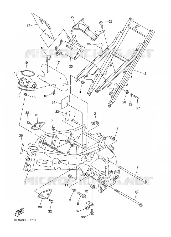 CADRE Yamaha MOTO 1000 2008 FAZER  FZ1-S