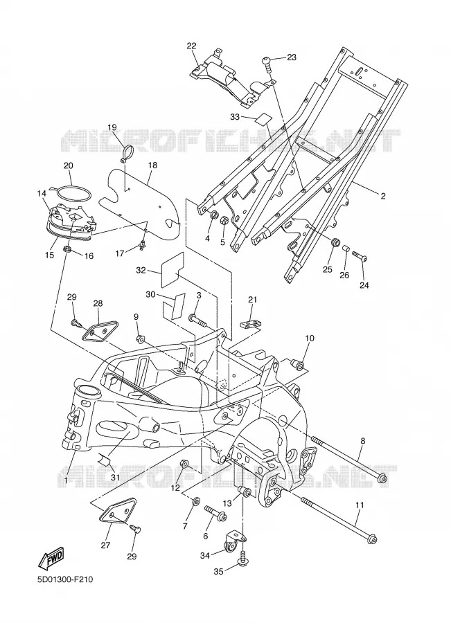 CADRE Yamaha MOTO 1000 2008 FAZER ABS  FZ1-SA