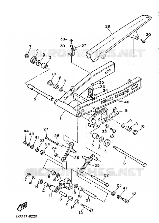 BRAS ARRIERE Yamaha MOTO 600 1988 FZ  FZ600