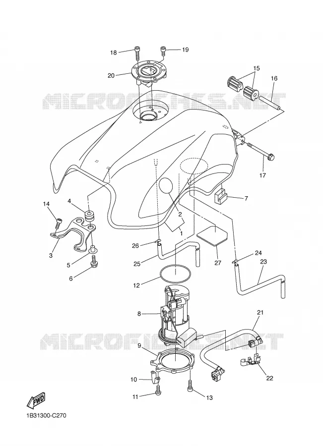 RESERVOIR A ESSENCE Yamaha MOTO 600 2005 FZ6  FZ6-N
