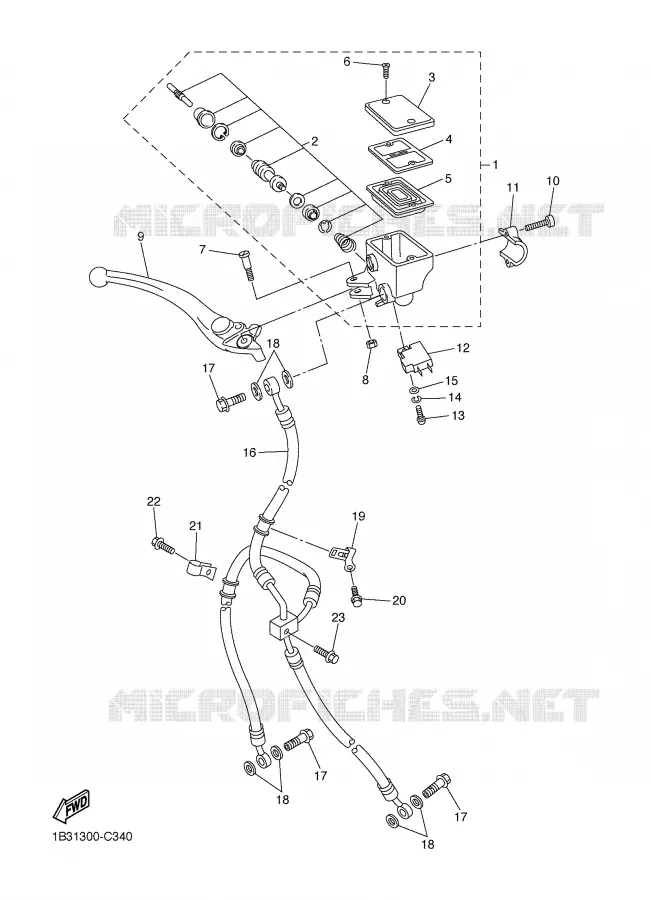 MAITRE CYLINDRE AVANT Yamaha MOTO 600 2005 FZ6  FZ6-N
