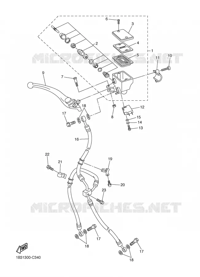 MAITRE CYLINDRE AVANT Yamaha MOTO 600 2006 FZ6  FZ6-N FZ6