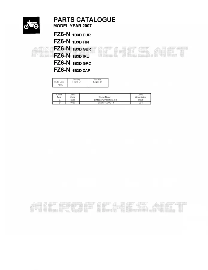 * CATALOG PREFACE * Yamaha MOTO 600 2007 FZ6 78CH  FZ6-N FZ6