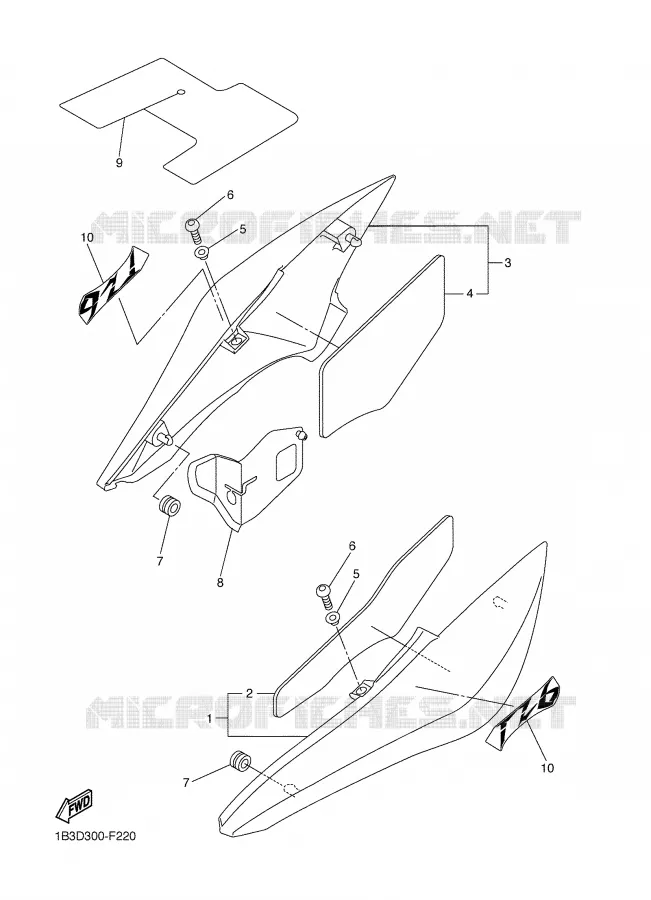 COUVERCLE LATERAL Yamaha MOTO 600 2008 FZ6 S2 ABS  FZ6-NAHG